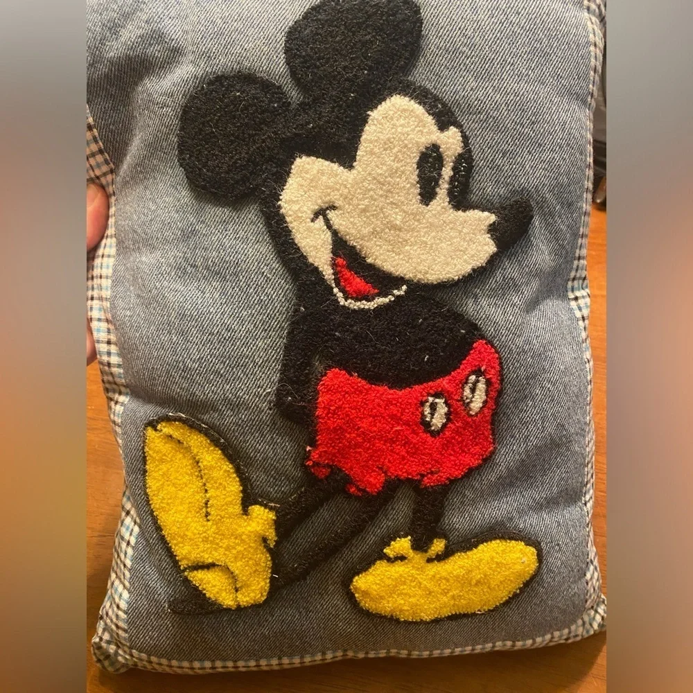 Vintage Mickey Mouse Needlepoint Decorative Pillow